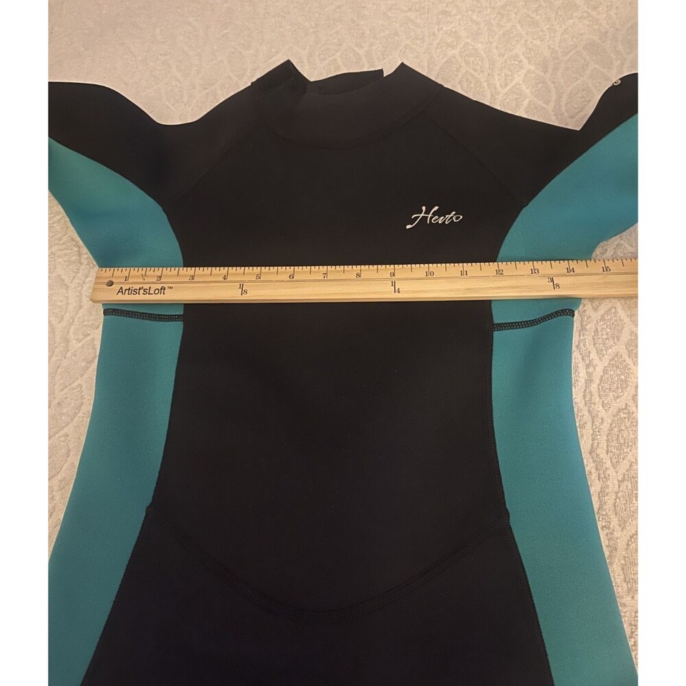 HEVTO Youth Kids SZ 11 Vigor-1 3/2mm Neoprene Full Wetsuit Black Blue Surf Swim - Picture 11 of 16